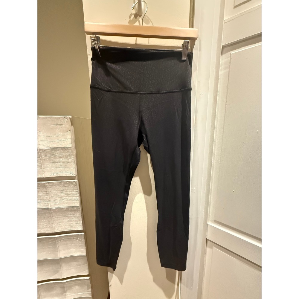 Lululemon Wunder Under High-Rise Tights Black Leopard Embossed 25" Size 8